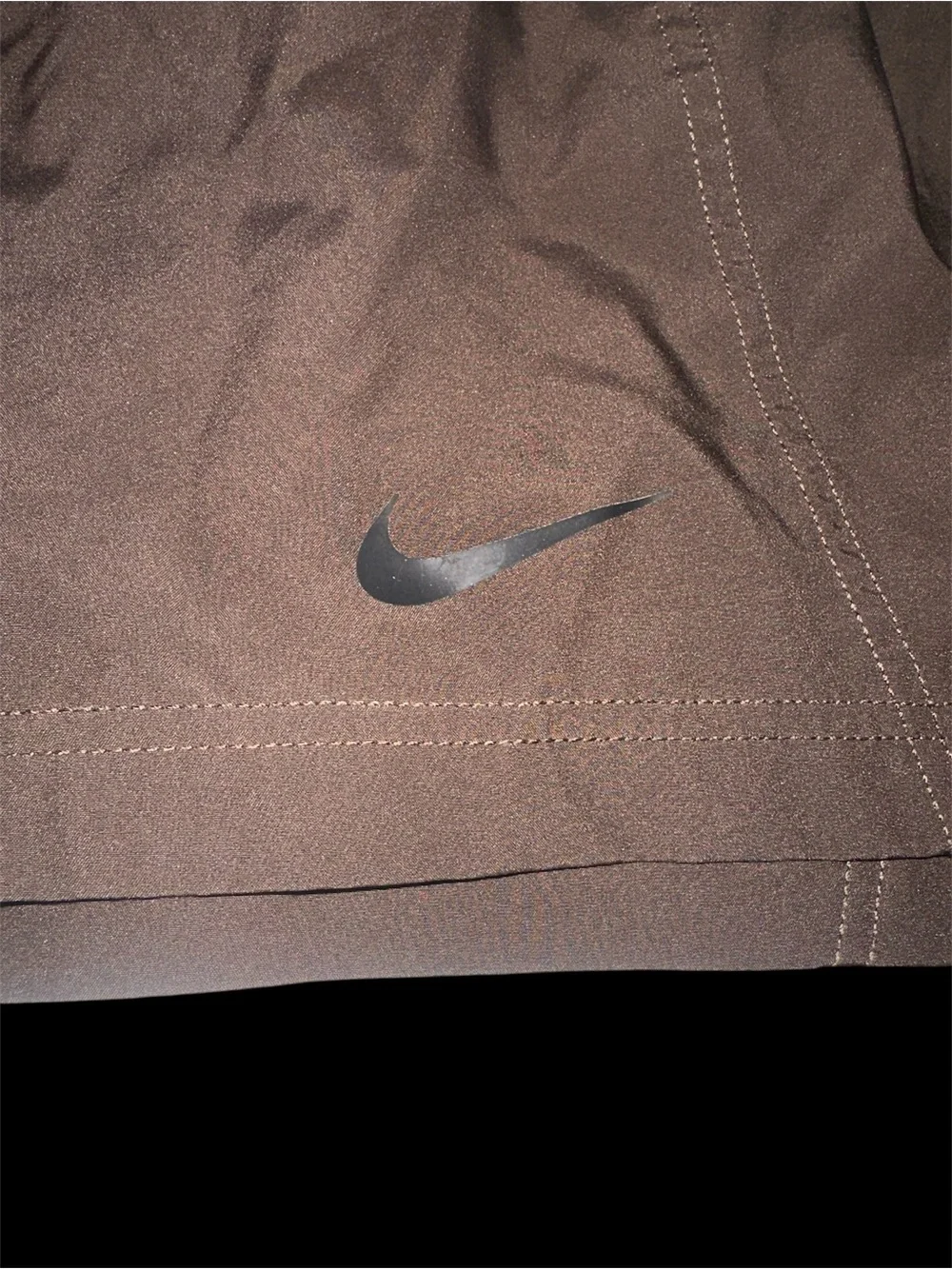 Nike Brown Performance Shorts with Reflective Swoosh